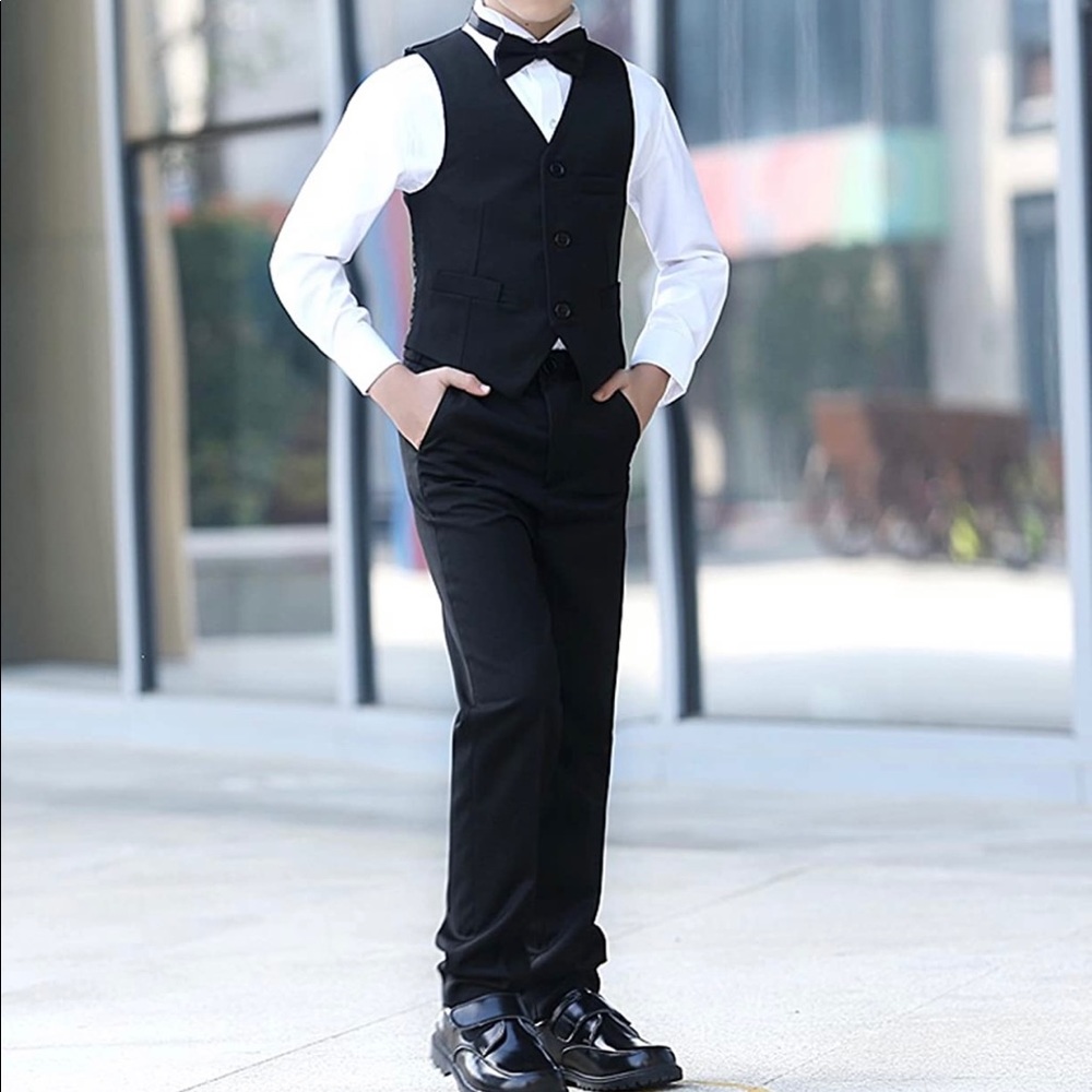 Classic Black and White Kids Formal Suit